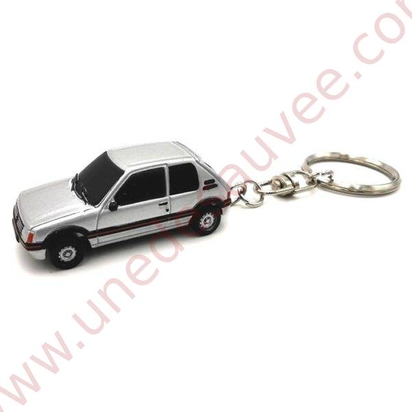 PORTE-CLÉ PEUGEOT 205 GTI GRISE - METALIQUE