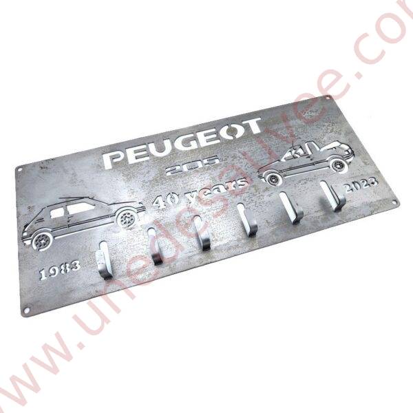 SUPPORT CLES OUTILS " ANNIVERSAIRE 40 ANS " GARAGE EN ACIER DECOPE LASER PEUGEOT 205 GTI CTI