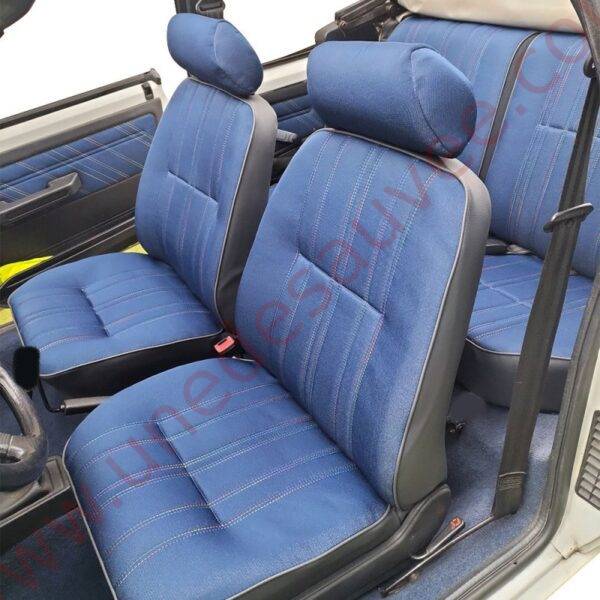 ECHANGE STANDARD DES SIEGES PAR UNE GARNITURE DE SIÈGE TOUT TISSU JEAN POUR PEUGEOT 205 JUNIOR - CJ