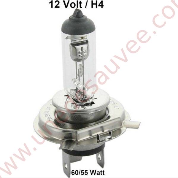 AMPOULE A IODE 12 VOLTS DE TYPE H4 60/55 WATTS