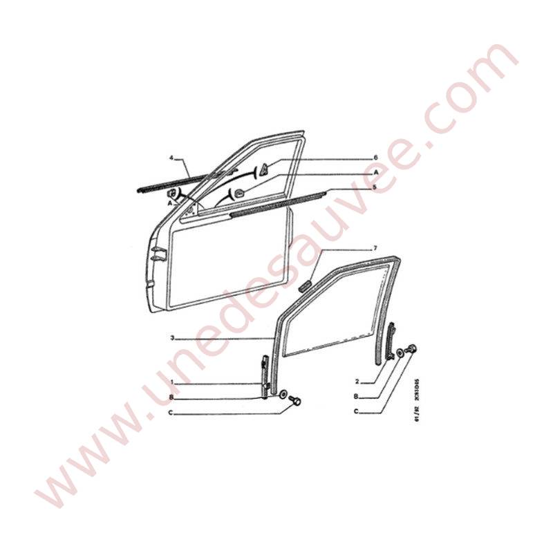 AGRAFE POUR JOINT LÈCHE VITRE DE PORTE EXTERIEUR POUR CITROËN CX ET PEUGEOT 309 205 GTI RALLYE ROLAND GARROS TD XS ET AUTRES MODELES 205