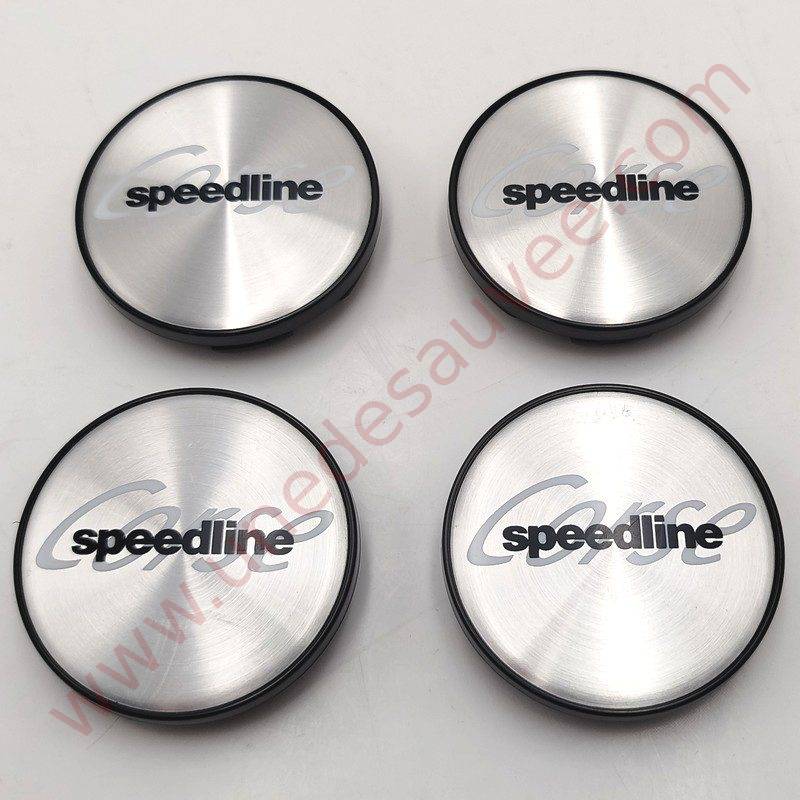 CENTRE DE ROUE CABOCHON ACIER POLI JANTES SPEEDLINE SLP434 PEUGEOT 106 306 309 205 GTI CTI RALLYE GTI 16 KIT DE 4 – Image 2