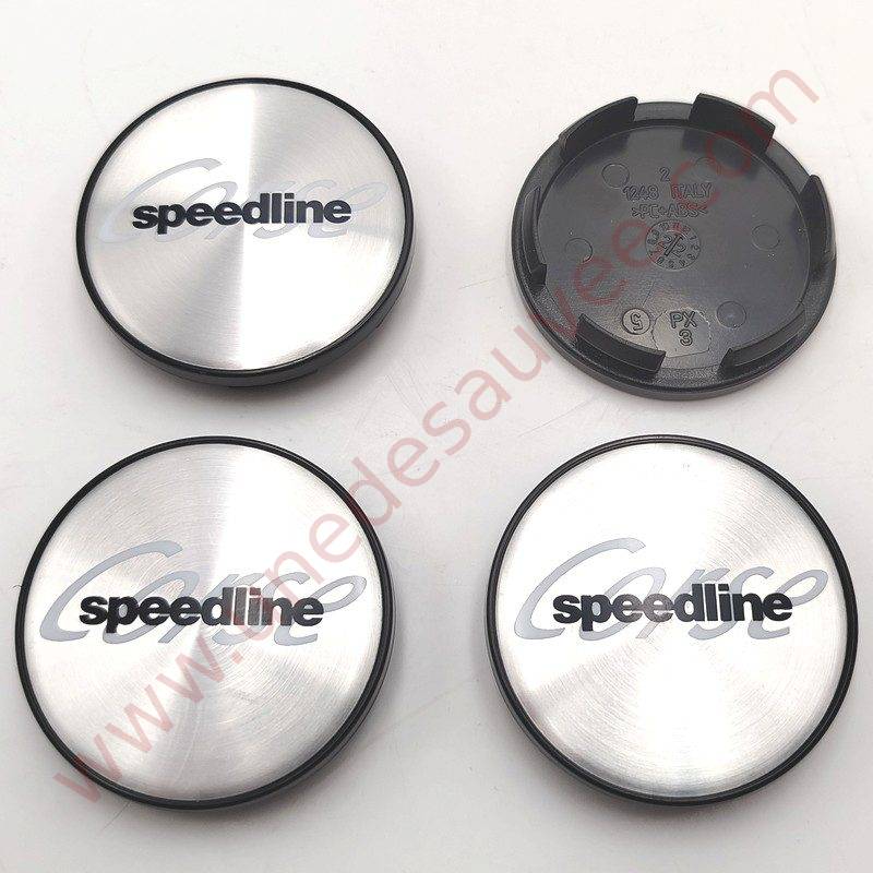CENTRE DE ROUE CABOCHON ACIER POLI JANTES SPEEDLINE SLP434 PEUGEOT 106 306 309 205 GTI CTI RALLYE GTI 16 KIT DE 4 – Image 3