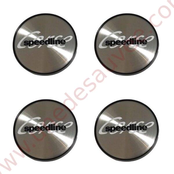KIT DE 4 CENTRES DE ROUE ACIER POLI - CABOCHON DE JANTES SPEEDLINE SLP434 POUR PEUGEOT 106 205 306 309 GTI CTI GTI 16 RALLYE