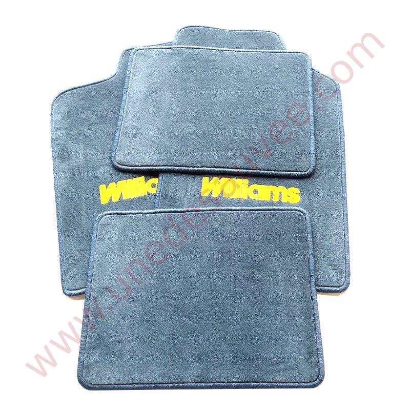 TAPIS DE SOL - REVÊTEMENT POUR MOQUETTE EN VELOURS AVEC COUTURES EN TISSU BLEU DE RENAULT CLIO 2.0 WILLIAMS