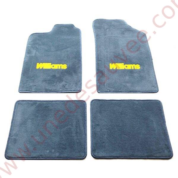 TAPIS DE SOL - REVÊTEMENT POUR MOQUETTE EN VELOURS AVEC COUTURES EN TISSU BLEU DE RENAULT CLIO 2.0 WILLIAMS