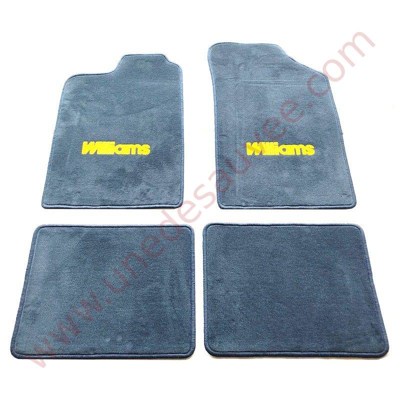 TAPIS DE SOL - REVÊTEMENT POUR MOQUETTE EN VELOURS AVEC COUTURES EN TISSU BLEU DE RENAULT CLIO 2.0 WILLIAMS