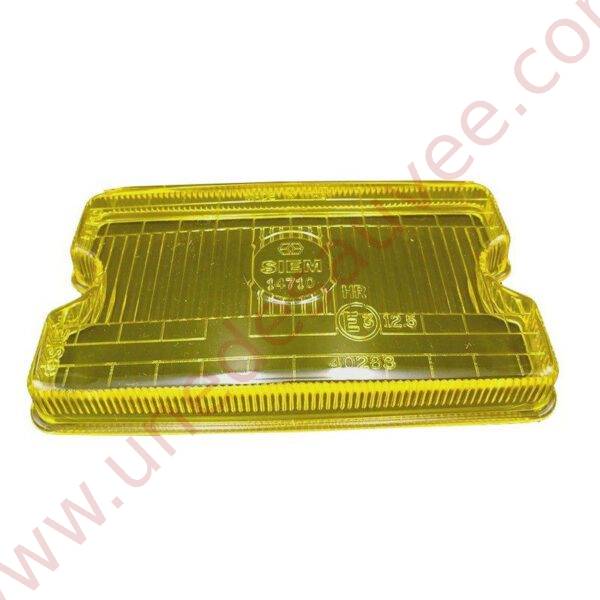 VITRE EN VERRE DE MARQUE SIEM REFERENCE 14710 JAUNE POUR LONGUE PORTÉE DE PEUGEOT 205 GTI CTI TD
