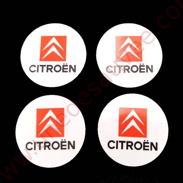 KIT DE 4 AUTOCOLLANTS POUR CENTRES DE ROUE - STICKERS POUR CITROEN AX GTI SPORT
