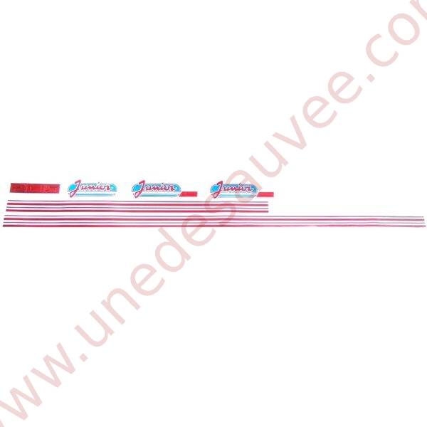 KIT DÉCORATION COMPLET BLEU ET ROUGE D'AUTOCOLLANTS - STICKERS PEUGEOT 205 JUNIOR 3 PORTES ET 5 PORTES