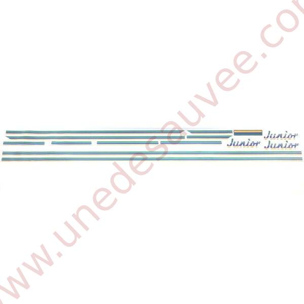 KIT DÉCORATION COMPLET JAUNE, BLEU ET VERT D'AUTOCOLLANTS - STICKERS PEUGEOT 205 JUNIOR 3 PORTES ET 5 PORTES