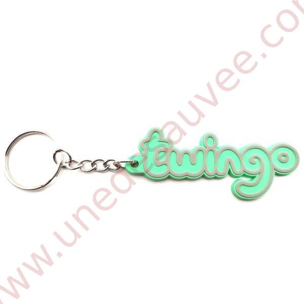 PORTE-CLEFS RENAULT TWINGO DE COULEUR VERT CORIANDRE LOGO DE COFFRE