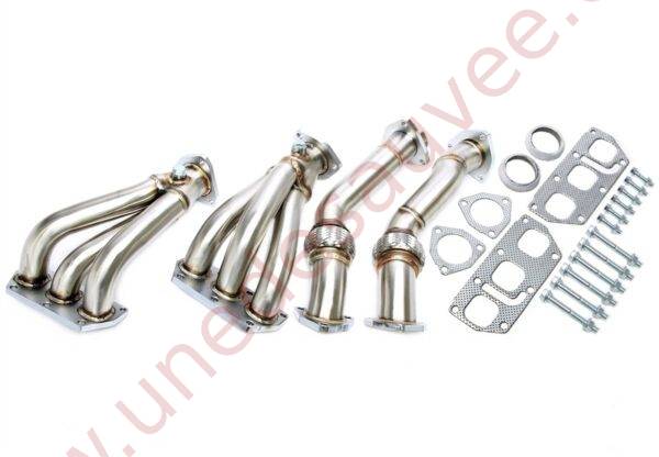 COLLECTEUR EVOFAR32-1 INOX 2 x 3-EN-1 AVEC FLEXIBLE POUR AUDI TT 3.2 VR6 (8N) ET VW GOLF IV R32 (1J)