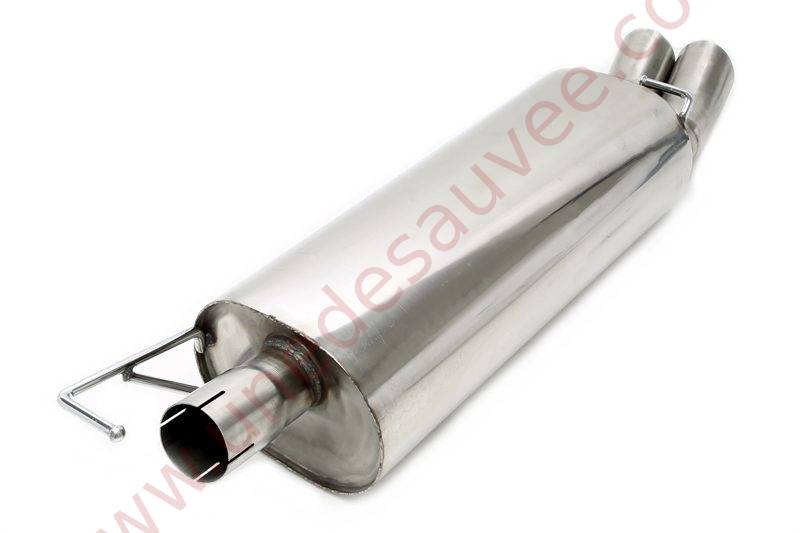 SILENCIEUX ARRIÈRE D’ÉCHAPPEMENT INOX DOUBLE SORTIE DTM 2X76 MM EVOG4A-ESDD76 POUR AUDI A3 TYPE 8L (HORS QUATTRO) AINSI QUE SEAT LEON TYPE 1M (HORS 4X4 ET CUPRA) ET VW GOLF IV TYPE 1J 1996-2005 (HORS 4MOTION ET BREAK) – Image 2