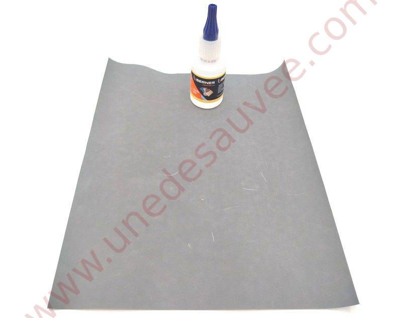 KIT COLLE SPECIALE GLUE + FEUILLE ABRASIVE 2000 POUR PONCER A L'EAU + RIVETS