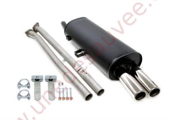 LIGNE D’ÉCHAPPEMENT SPORT ACIER 01BM003-15 DOUBLE SORTIE CHROMÉE 2×70 MM POUR BMW SÉRIE 3 E30 320i 325i 325ix AVEC CATALYSEUR