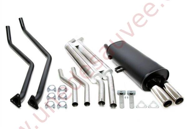 LIGNE D’ÉCHAPPEMENT SPORT ACIER 01BM005-15 DOUBLE SORTIE CHROMÉE 2×70 MM POUR BMW SÉRIE 3 E30 320i 323i 325i 6 CYLINDRES 10/1982–09/1987