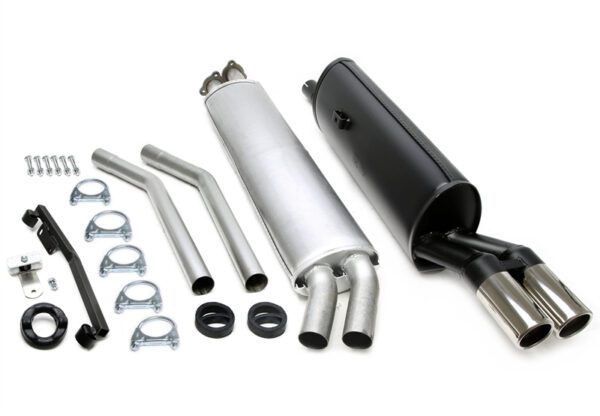 LIGNE D’ÉCHAPPEMENT SPORT ACIER 01BM020-15 DOUBLE SORTIE CHROMÉE 2×70 MM POUR BMW SÉRIE 5 E28 ET SÉRIE 6 E24 520i 525i 528i 628CSi