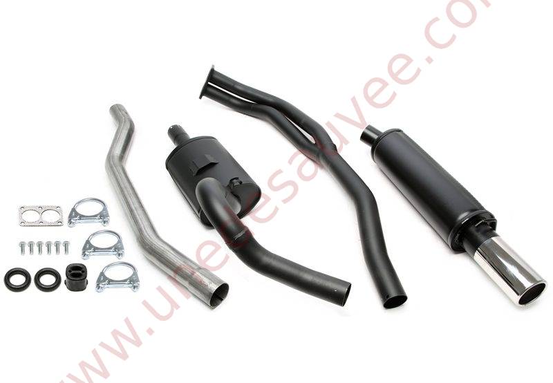 Ligne d’échappement sport acier 01OP023-14 sortie chromée ronde 80 mm pour Opel Kadett C Coupé GT E 1.9 et 2.0 1973–1979