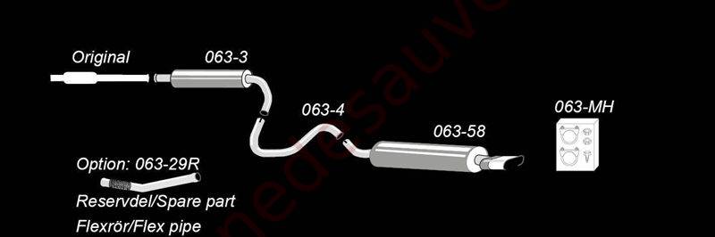 LIGNE D’ÉCHAPPEMENT SPORT ACIER 01SA005-23 SORTIE CHROMÉE OVALE 70×140 MM POUR SAAB 9-3 AERO I YS3D 2.0T 2000–2001 – Image 2