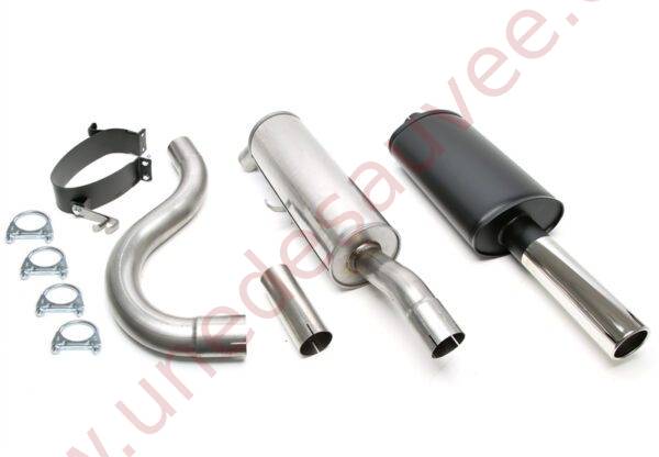 LIGNE D’ÉCHAPPEMENT SPORT ACIER 01VO008-14 SORTIE CHROMÉE RONDE 80 MM POUR VOLVO 740 ET 760 AINSI QUE 940 TURBO BERLINE ET BREAK AVEC CATALYSEUR SANS MULTILINK 1985–1995