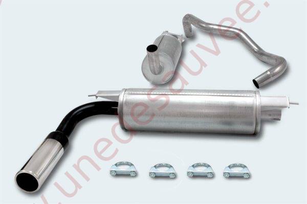 LIGNE D’ÉCHAPPEMENT SPORT ACIER 01VO010-14 SORTIE CHROMÉE RONDE 80 MM POUR VOLVO 240 P240 ET 242 AVEC CATALYSEUR MOTEUR B23 1985–1993