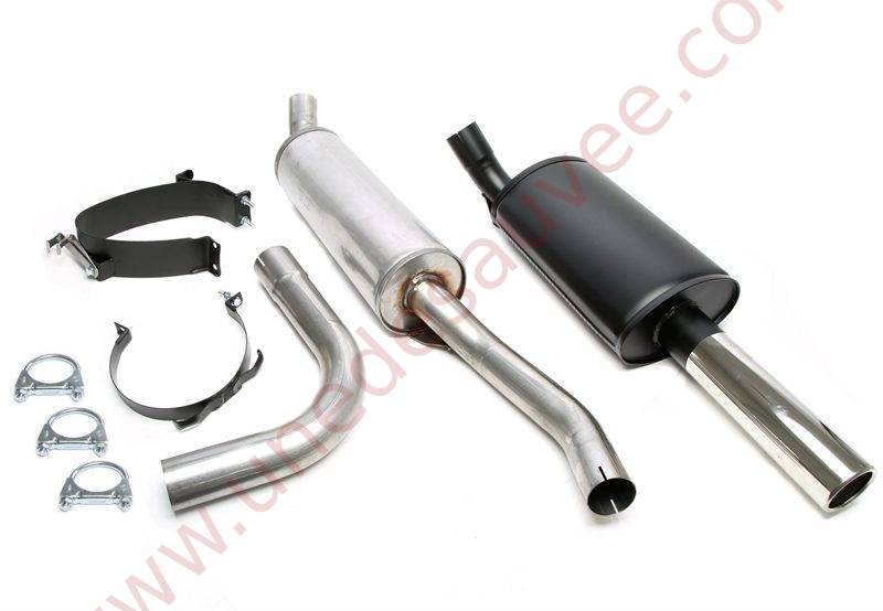 Ligne d’échappement sport acier 01VO011-15 double sortie chromée 2x70 mm pour Volvo 740 et 940 Turbo berline et break sans multilink 1985–1995