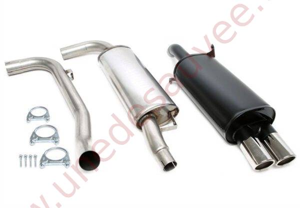 LIGNE D’ÉCHAPPEMENT SPORT ACIER 02VO005-8 DOUBLE SORTIE CHROMÉE OVALE 2×80 MM POUR VOLVO S40 I ET V40 I TYPE V 1.6 1.8 ET 2.0 1995–1999