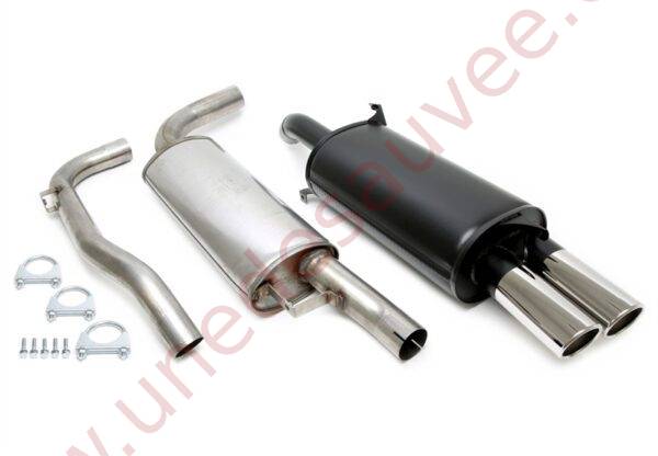 LIGNE D’ÉCHAPPEMENT SPORT ACIER 02VO009-8 DOUBLE SORTIE CHROMÉE RONDE 2×80 MM POUR VOLVO S40 I ET V40 I 2.0T / T4 TYPE V 2000–2004