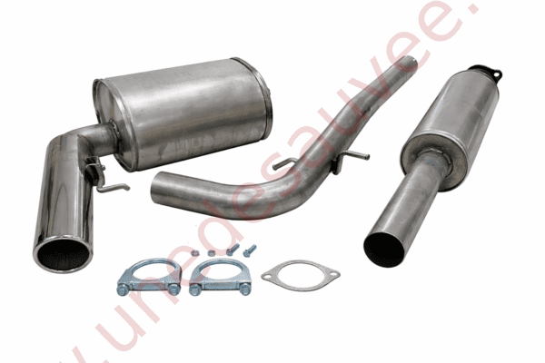 LIGNE D’ÉCHAPPEMENT SPORT ACIER 02VO012-9 SORTIE CHROMÉE OVALE 90 MM POUR VOLVO S60 I TYPE R 2.4 ESSENCE 140 ET 170 CH 2000–2010