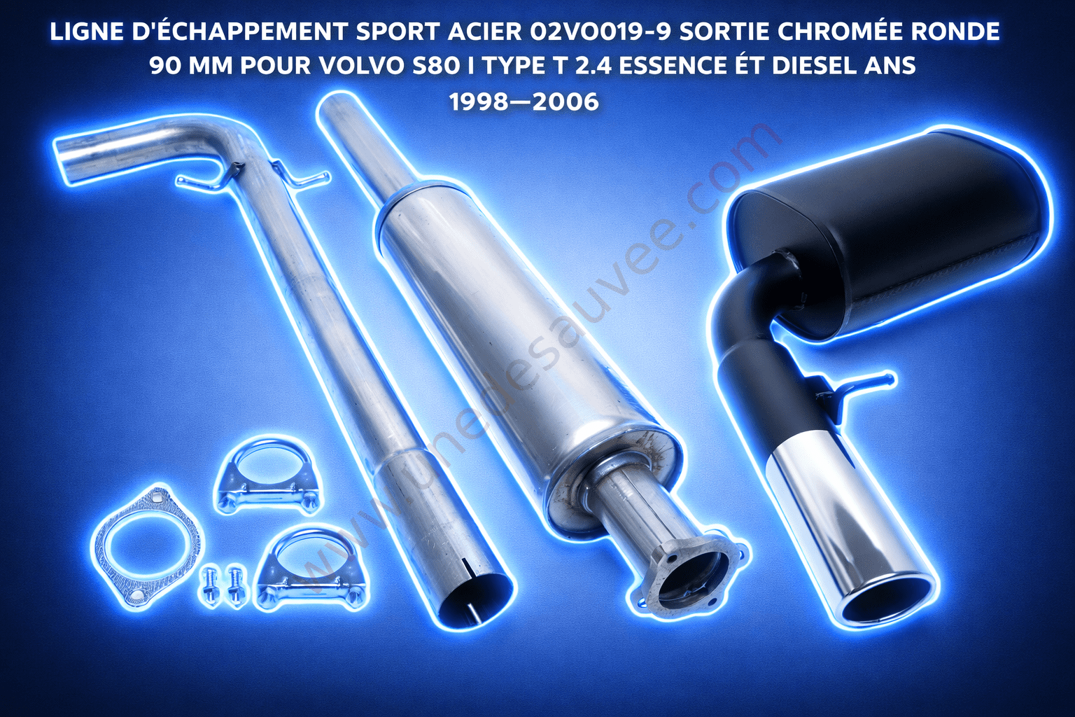 Ligne D'échappement Complète Pour VOLVO S90 V90 960 2.5/2.9 (1995-1999) - Silencieux Avant/arrière - Neuf