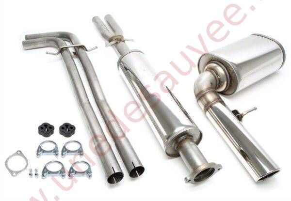 LIGNE D’ÉCHAPPEMENT SPORT ACIER 02VO020-9 SORTIE CHROMÉE RONDE 90 MM POUR VOLVO S80 I TURBO TYPE T 2.0T 2.4T ET 2.5T 1998–2006