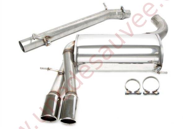 LIGNE D’ÉCHAPPEMENT SPORT INOX DOUBLE SORTIE RONDE BORDÉE 2×80 MM POUR AUDI A3 SPORTBACK TYPE 8P 2.0 TFSI 200 CH (DEPUIS 2004)
