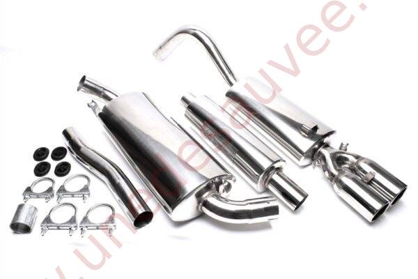 LIGNE D’ÉCHAPPEMENT SPORT INOX EVOA80AE276 DOUBLE SORTIE RONDE 2×76 MM POUR AUDI 80 TYPE 89 (8A  B3) SANS QUATTRO 1986–1991