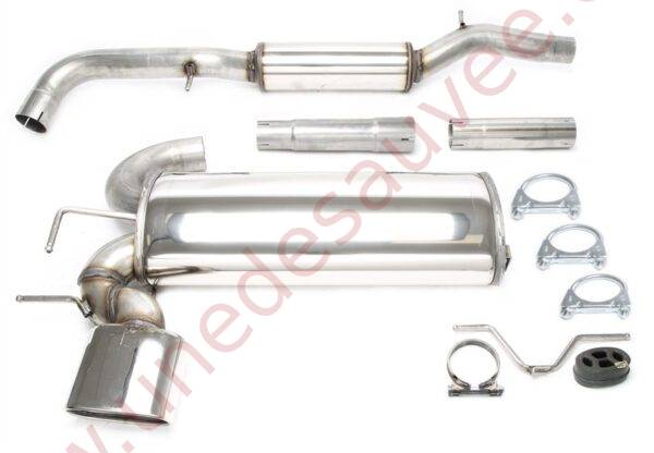 LIGNE D’ÉCHAPPEMENT SPORT INOX SORTIE OVALE 85×150 MM – RÉF. 02AU011-21 – POUR AUDI A3 S3 QUATTRO TYPE 8L 1.8T 210 225 CH (1999–05/2003)