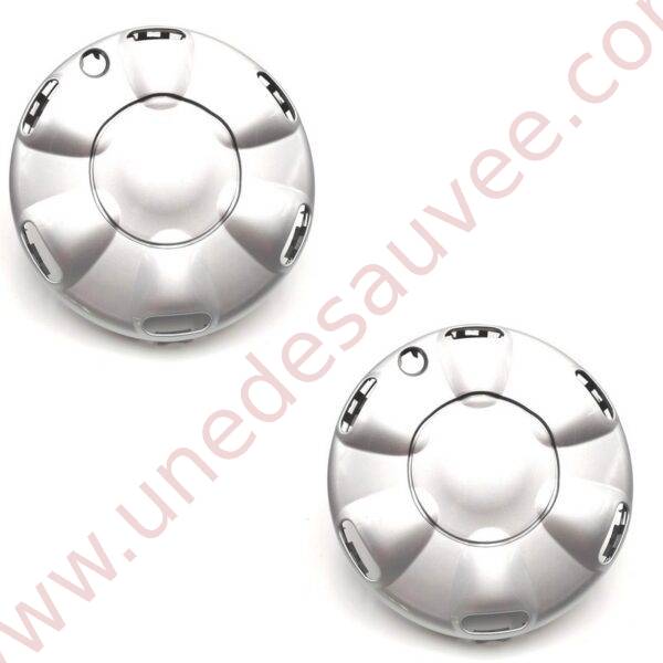 KIT DE 2 ENJOLIVEURS ECO DE JANTE EN PLASTIQUE PEINT GRIS POUR RENAULT TWINGO 1 PH