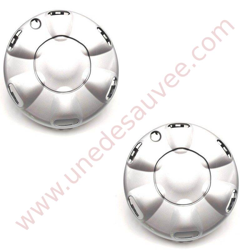 KIT DE 2 ENJOLIVEURS ECO DE JANTE EN PLASTIQUE PEINT GRIS POUR RENAULT TWINGO 1 PH