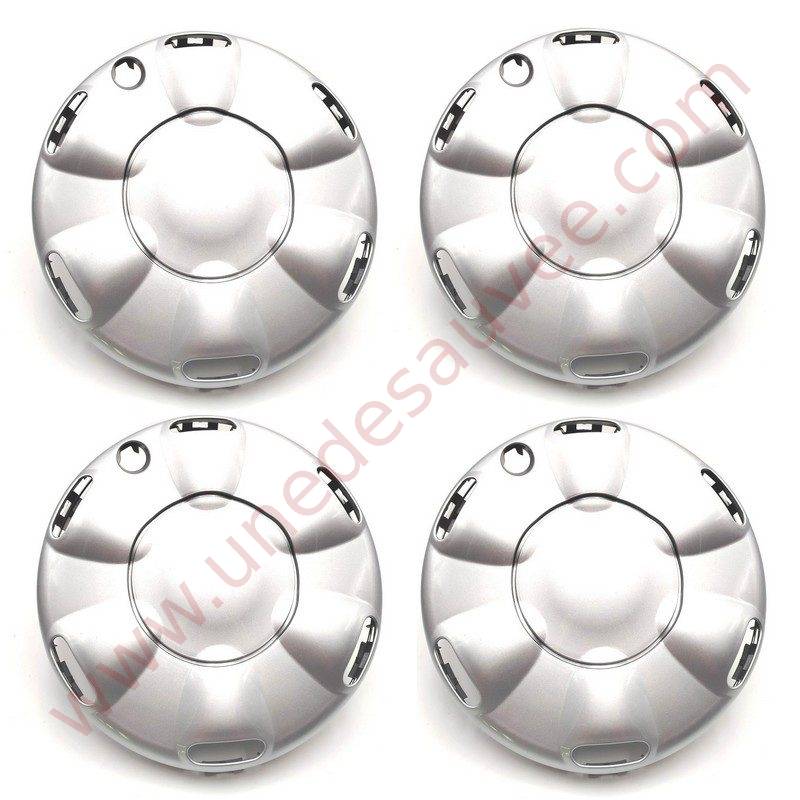 KIT DE 4 ENJOLIVEURS ECO DE JANTE EN PLASTIQUE PEINT GRIS POUR RENAULT TWINGO 1 PH 1