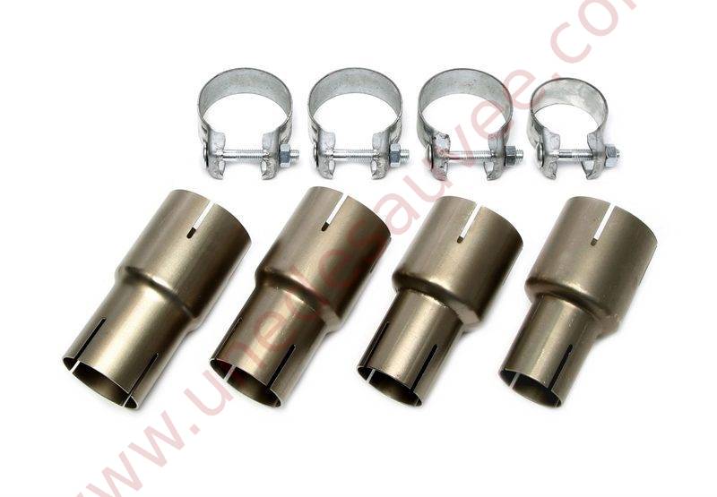 KIT DE MONTAGE ÉCHAPPEMENT INOX AVEC RÉDUCTEURS ET COLLIERS EVOG2A-ANBAUKIT POUR VW GOLF 2 TYPE 19E / GOLF 3 TYPE 1H / GOLF 3 CABRIOLET TYPE 1E / GOLF 4 CABRIOLET TYPE 1E (1983–2002)