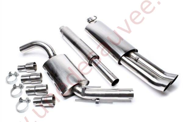 LIGNE D’ÉCHAPPEMENT SPORT INOX DOUBLE SORTIE DTM 2×76 MM EVOG2AED76 POUR VW GOLF 2 TYPE 19E HORS SYNCRO (1983–1991)