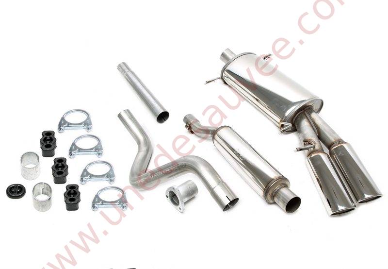 Ligne échappement inox double sortie Golf 1 Cabriolet Scirocco 2