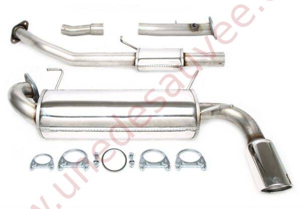 LIGNE D’ÉCHAPPEMENT SPORT INOX DOUBLE SORTIE RONDE 1×100 MM GAUCHE + DROITE 02MA005-10 POUR MAZDA MX-5 NB 1.6 1.8 (1998–2005)