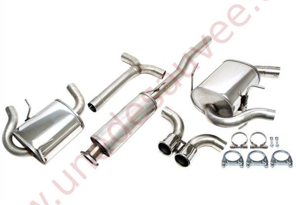 LIGNE D’ÉCHAPPEMENT SPORT INOX DOUBLE SORTIE RONDE 1×80 MM GAUCHE + DROITE 02MN001-8 POUR MINI COOPER S R50 R53 (2001–2006)