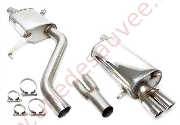 LIGNE D’ÉCHAPPEMENT SPORT INOX DOUBLE SORTIE RONDE 2×70 MM 02AU044-15 POUR AUDI 100 S4 ET AUDI A6 S6 / S6 PLUS TYPE C4-4A QUATTRO (1992–1997)