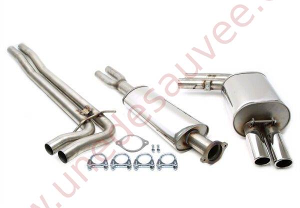 LIGNE D’ÉCHAPPEMENT SPORT INOX DOUBLE SORTIE RONDE 2×70 MM 02VO029-15 POUR VOLVO V70 II R / S60 I R 2.5T AWD 300 CH (2003–2010)