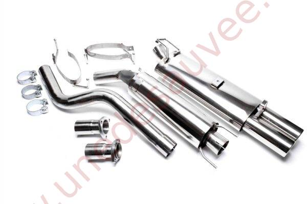 LIGNE D’ÉCHAPPEMENT SPORT INOX DOUBLE SORTIE RONDE 2×76 MM EVOAFAE276 POUR OPEL ASTRA F CC T92 KADETT E CC ET KADETT E CABRIOLET (1984–1998)