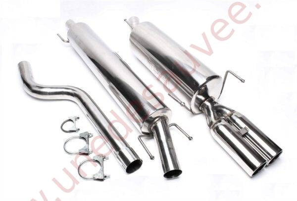 LIGNE D’ÉCHAPPEMENT SPORT INOX DOUBLE SORTIE RONDE 2×76 MM EVOAGCAE276 POUR OPEL ASTRA G CARAVAN T98 BREAK (1998–2004)