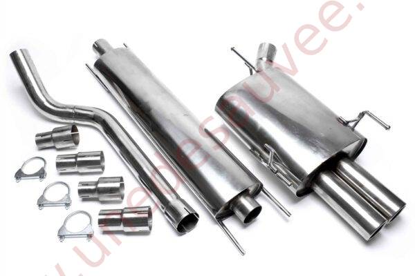 LIGNE D’ÉCHAPPEMENT SPORT INOX DOUBLE SORTIE RONDE 2×76 MM EVOCOCAE276 POUR OPEL CORSA C 1.0–1.8  1.3 CDTi  1.7 DTi (2000–2009)