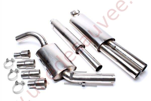 LIGNE D’ÉCHAPPEMENT SPORT INOX DOUBLE SORTIE RONDE 2×76 MM EVOG2AE276 POUR VW GOLF 2 TYPE 19E HORS SYNCRO (1983–1991)