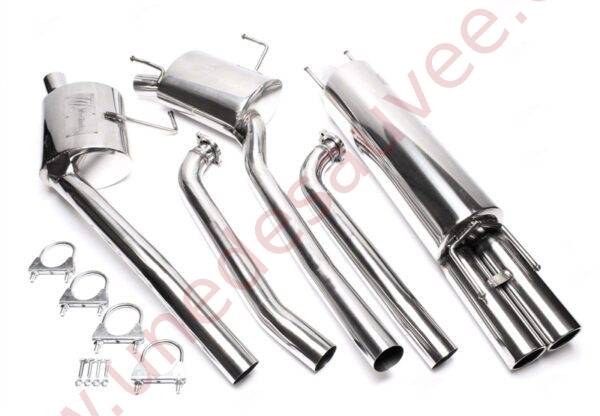 LIGNE D’ÉCHAPPEMENT SPORT INOX DOUBLE SORTIE RONDE 2×76 MM EVOOB6AE276 POUR OPEL OMEGA B BERLINE V94 2.5i  3.0i V6 (1994–1999)